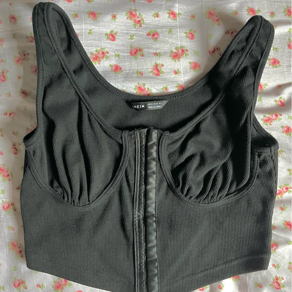 black corset like top